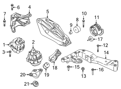 2020 BMW M340i xDrive Engine & Trans Mounting BUSH Diagram for 22117934646