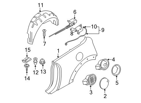 2011 Mini Cooper Fuel Door Filler Flap Actuator Diagram for 67116985880