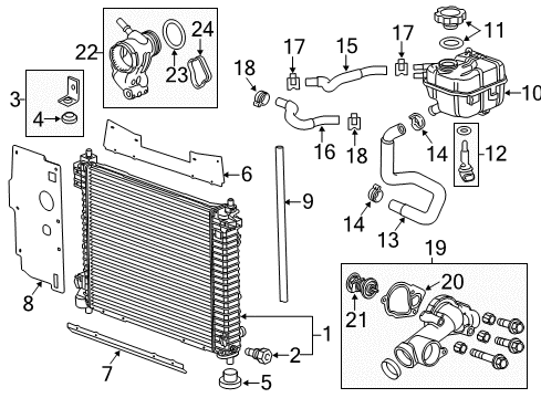 2011 Cadillac SRX Radiator & Components Radiator Diagram for 20926496