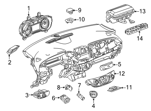 2022 Chevrolet Malibu Cluster & Switches, Instrument Panel Cluster Assembly Diagram for 84900527