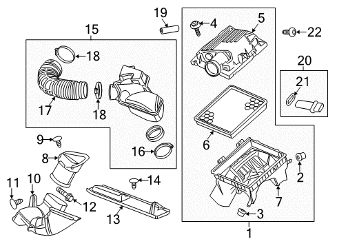 2011 Buick LaCrosse Air Intake Inlet Duct Diagram for 13343580