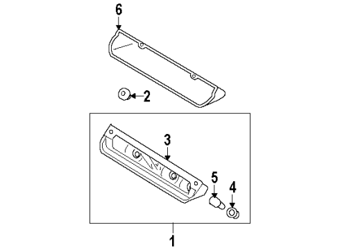 2002 Isuzu Rodeo High Mount Lamps Lamp Assy., Stop Highmounted Diagram for 8-97220-553-0