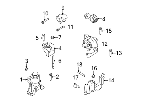 2009 Mercury Milan Engine & Trans Mounting Damper Diagram for 6E5Z-6F028-B