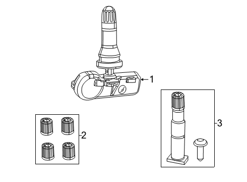 2022 Ram 1500 Tire Pressure Monitoring Tire Pressure Sensor Diagram for 68293199AA