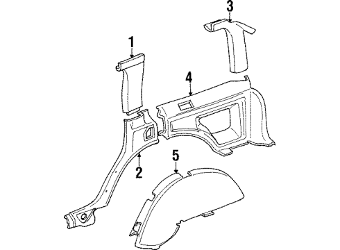 1999 Jeep Cherokee Interior Trim - Quarter Panels Panel-C Pillar Diagram for 5GM58LAZAC