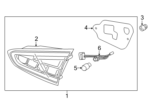 2014 Kia Forte5 Backup Lamps Lens & Housing-Rear Combination Inside Diagram for 92440A7100