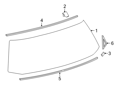 2014 Scion iQ Lift Gate - Glass & Hardware Dam Diagram for 64814-74010