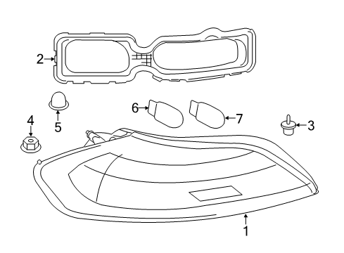 2012 BMW Z4 Bulbs Adjustment Element Diagram for 63217232325