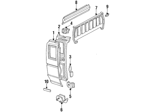 1994 Ford Ranger Back Panel, Exterior Trim, Side Panel & Components Tray Diagram for F37Z-17W077-A