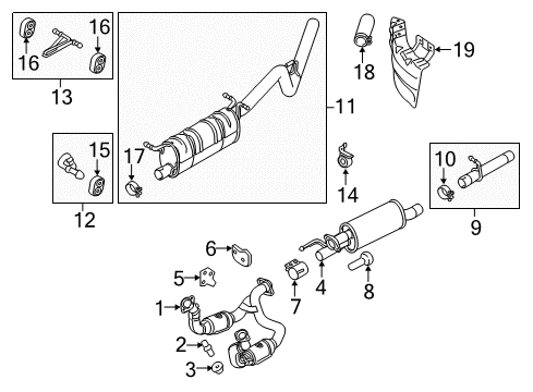 2019 Ford F-350 Super Duty Exhaust Components Catalytic Converter Diagram for HC3Z-5F250-D