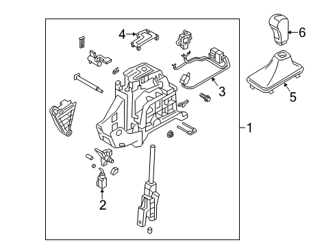 2018 Hyundai Santa Fe Sport Gear Shift Control - AT Automatic Transmission Lever Cable Assembly Diagram for 46790-4Z500