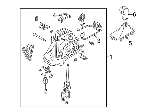 2013 Hyundai Santa Fe Sport Gear Shift Control - AT Boot Assembly-Shift Lever Diagram for 84640-2W100