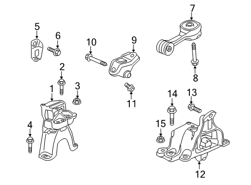 2017 Honda Civic Engine & Trans Mounting Bracket, Torquerod Lw Diagram for 50690-TBA-A01