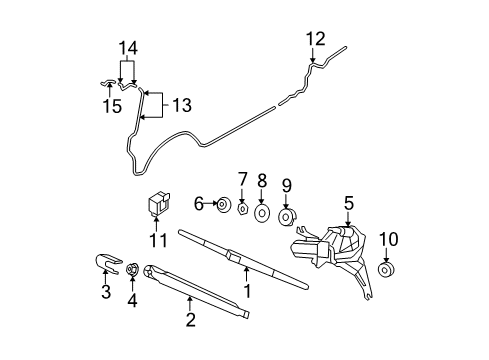 2007 Hyundai Santa Fe Wiper & Washer Components Windshield Wiper Arm Assembly(Passenger) Diagram for 98320-2B000