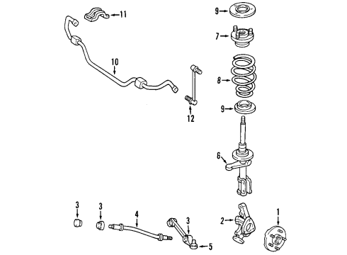 1998 Dodge Intrepid Front Suspension Components, Lower Control Arm, Stabilizer Bar Part Diagram for 4772633