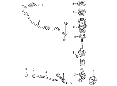 2001 Chrysler LHS Front Suspension Components, Lower Control Arm, Stabilizer Bar Bracket-STABILIZER Bar Diagram for 4772487