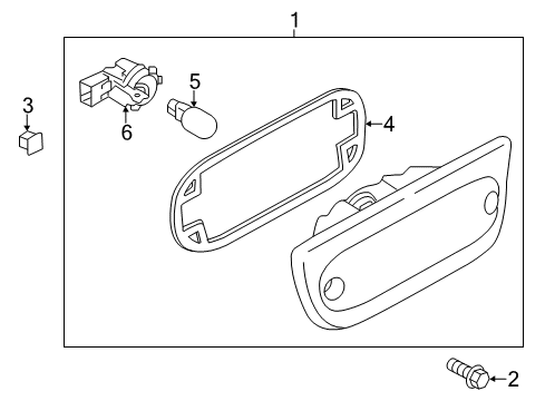 2017 Chevrolet City Express Bulbs High Mount Lamp Gasket Diagram for 19316441