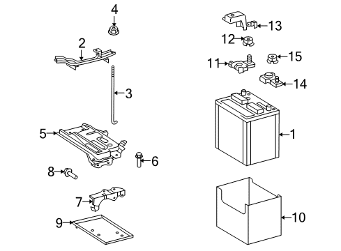 2010 Scion xB Battery Battery Tray Diagram for 74431-12100