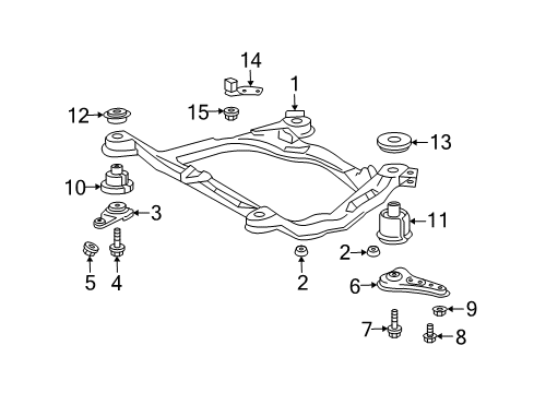 2002 Toyota Solara Suspension Mounting - Front Engine Cradle Diagram for 51100-06060