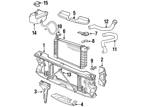 1993 GMC K1500 Radiator & Components, Radiator Support Lower Hose Diagram for 15671904