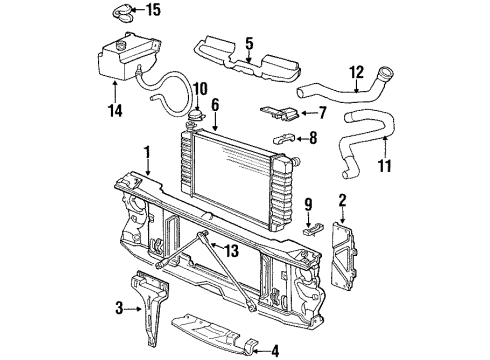 1992 Chevrolet K2500 Radiator & Components, Radiator Support Hose-Radiator Inlet Diagram for 15659488