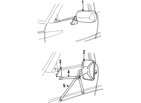 1996 Dodge Ram 3500 Outside Mirrors Part Diagram for 55022240