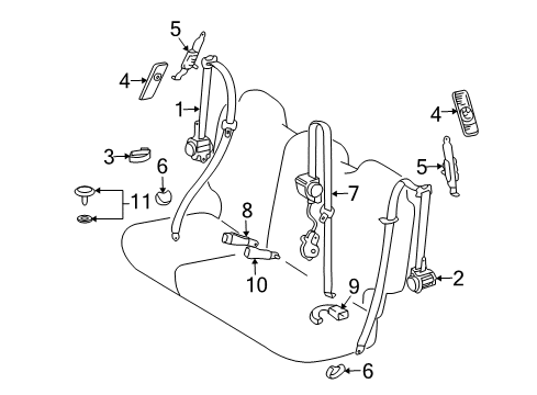2021 Lexus LX570 Seat Belt Retractor Cover Diagram for 73233-60020-C1