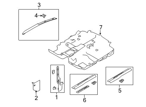 2012 Ford Mustang Interior Trim - Pillars, Rocker & Floor Windshield Pillar Trim Diagram for AR3Z-6303598-BB