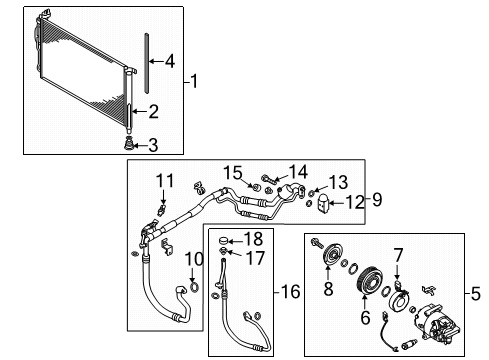 2022 Kia Forte A/C Condenser, Compressor & Lines COMPRESSOR ASSY Diagram for 97701M6550