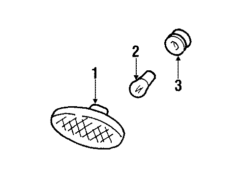 2001 Mercury Cougar Bulbs Repeater Lamp Diagram for 1S8Z-13368-BA