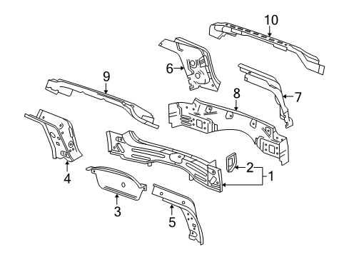 2012 Cadillac SRX Rear Body Inner Reinforcement Reinforcement Diagram for 25894966
