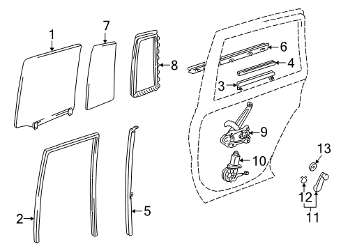 2002 Toyota RAV4 Front Door Division Bar Diagram for 67408-42020