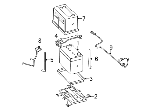 2002 Nissan Maxima Battery Bracket-Battery Diagram for 64860-2Y000