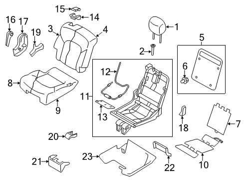 2014 Infiniti QX80 Heated Seats Frame RLH Seat Diagram for 88010-1LB0A