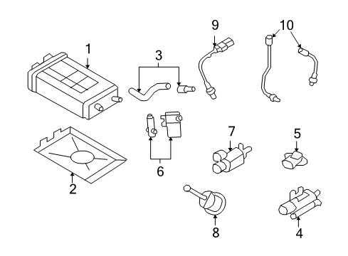 2009 Hyundai Sonata Emission Components CANISTER Assembly Diagram for 31420-0A000
