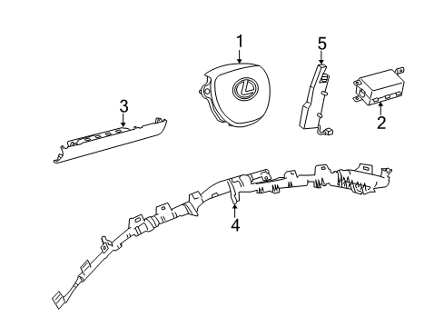 2014 Lexus IS250 Air Bag Components Air Bag Assembly, Curtain Shield Diagram for 62170-53030