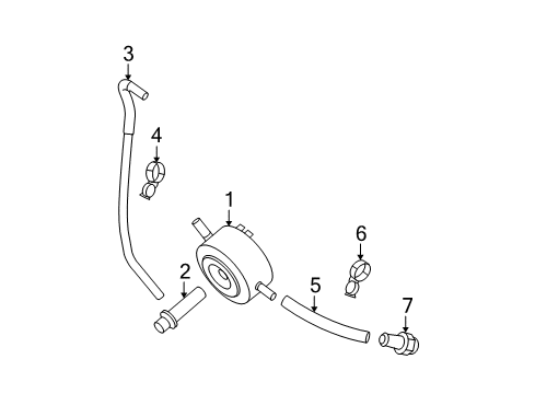 2019 Nissan Frontier Oil Cooler Hose-Water, Oil Cooler Diagram for 21306-EA01B