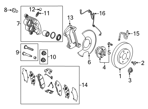 2020 Buick Enclave Anti-Lock Brakes Caliper Assembly Sleeve Diagram for 13539814