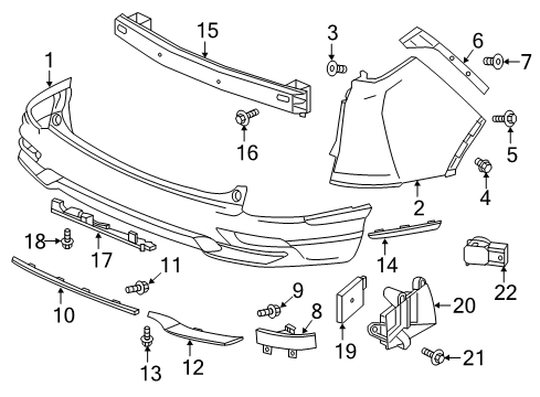 2020 Honda CR-V Rear Bumper Bracket Assy., L. Diagram for 36937-TLA-A01