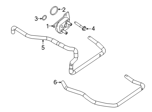 2016 Infiniti QX60 Oil Cooler Hose-Water, Oil Cooler Diagram for 21306-3KY1A