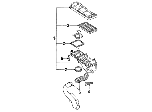 1992 Saturn SL Air Inlet Cleaner Asm, Air Diagram for 21000929