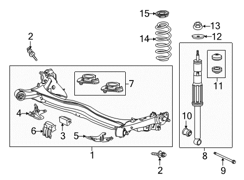 2010 Honda Insight Rear Suspension Shock Absorber, Rear Diagram for 52610-TM8-305