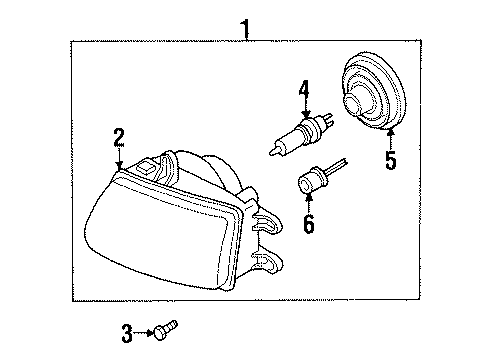 2002 Isuzu Rodeo Bulbs Lamp Assembly Head Diagram for 8-97208-427-3