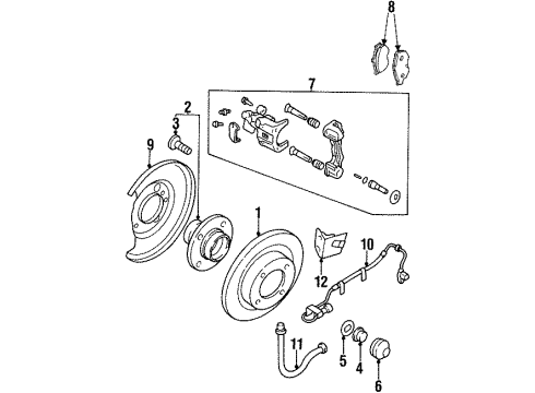 1997 Nissan Sentra Rear Brakes Cylinder Rear Wheel Diagram for 44100-50C12