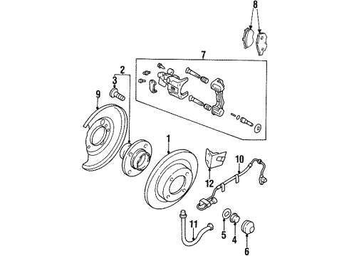 1997 Nissan Sentra Rear Brakes Drum-Brake, Rear Diagram for 43206-50Y10