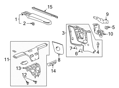 2009 Pontiac G6 Interior Trim - Quarter Panels Lens Asm-Quarter Courtesy Lamp Diagram for 15240075