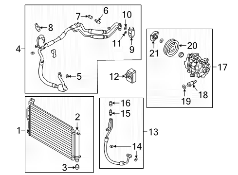 2020 Hyundai Veloster Air Conditioner Condenser Assembly-Cooler Diagram for 97606-J3290