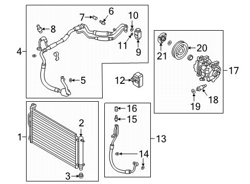 2020 Hyundai Veloster Air Conditioner Disc & Hub Assembly-A/C Compressor Diagram for 97644-M0000