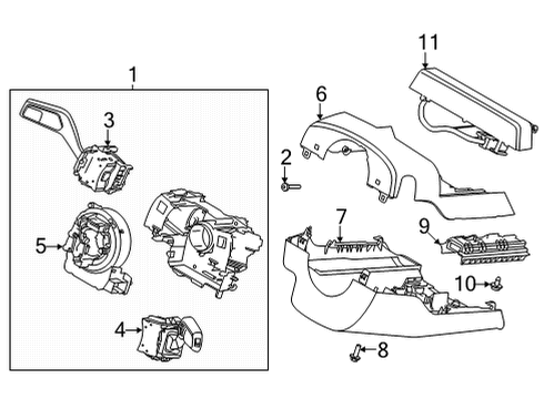 2021 Ford Mustang Mach-E Shroud, Switches & Levers Control Module Diagram for LB5Z-3F791-BA