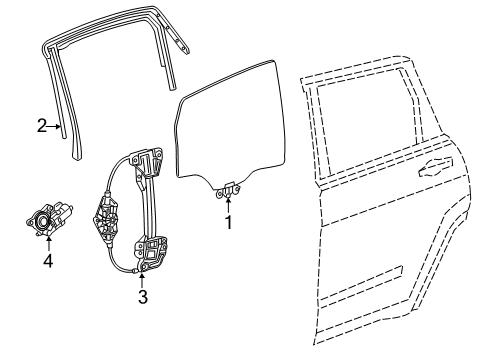 2015 Chrysler 200 Rear Door WEATHERSTRIP-Rear Door Flush Glass Diagram for 68159994AD